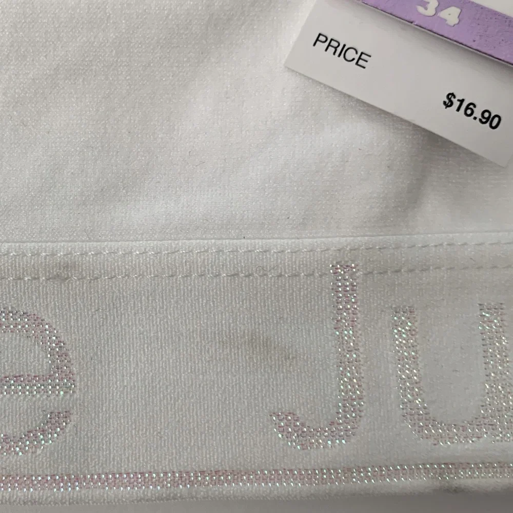 JUSTICE Girls White Sports Bra Size 34 NWT